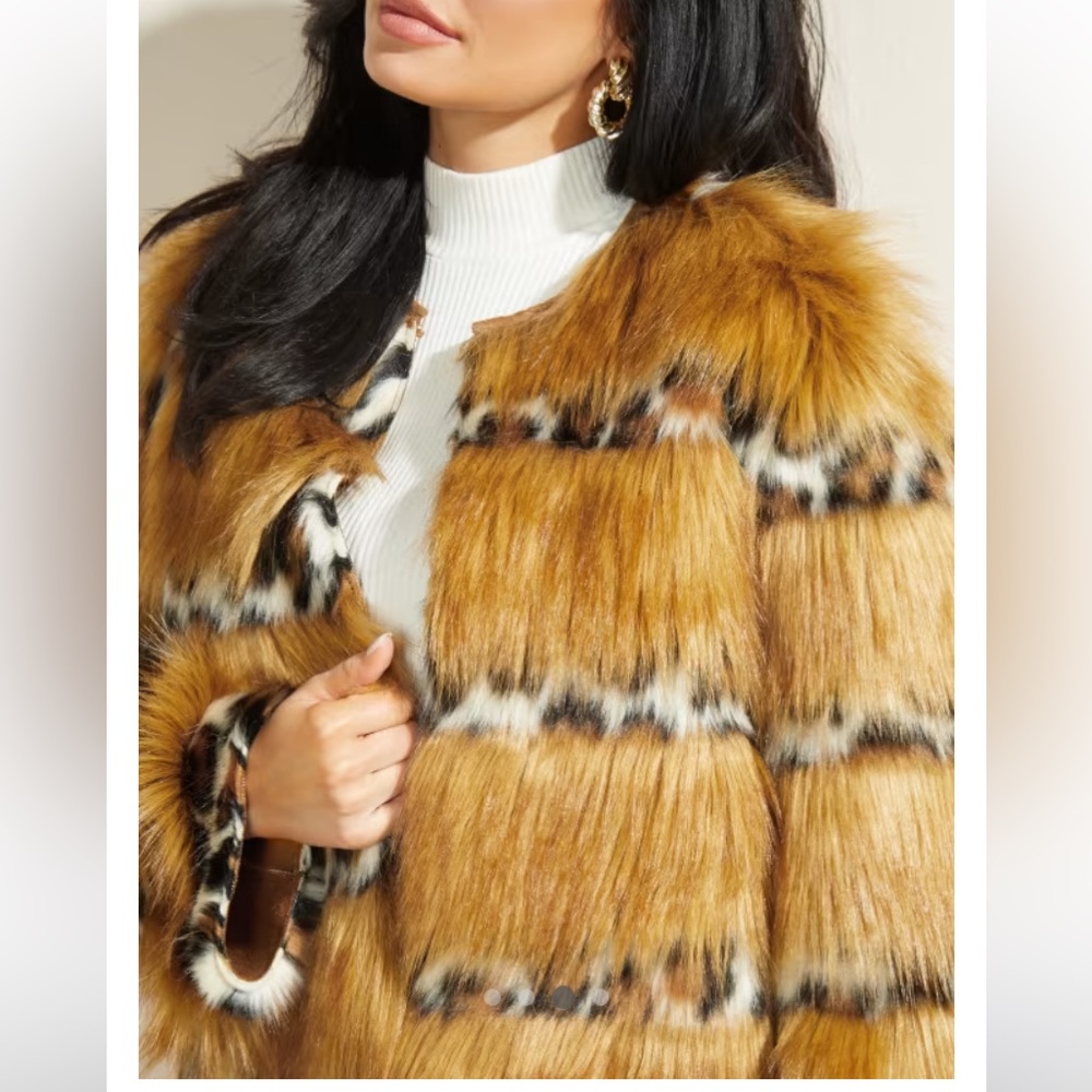 NWOT Guess Marciano furry coat - Picture 3 of 8